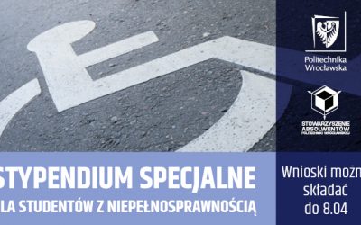 Stypendium specjalne Stowarzyszenia Absolwentów Politechniki Wrocławskiej dla studentów z niepełnosprawnością 2020